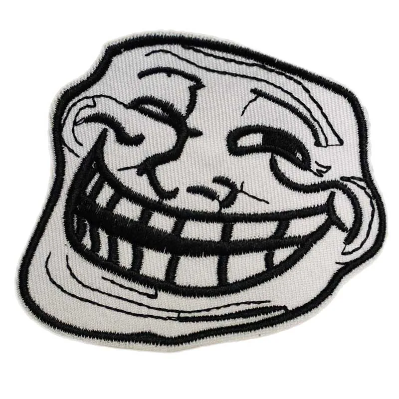 papir bord Station Trollface Iron-on Patch Problem U Mad Cool Troll Face 4Chan Internet Meme  Geek Biker Vest Patch Rock Punk Fun hook loop - AliExpress