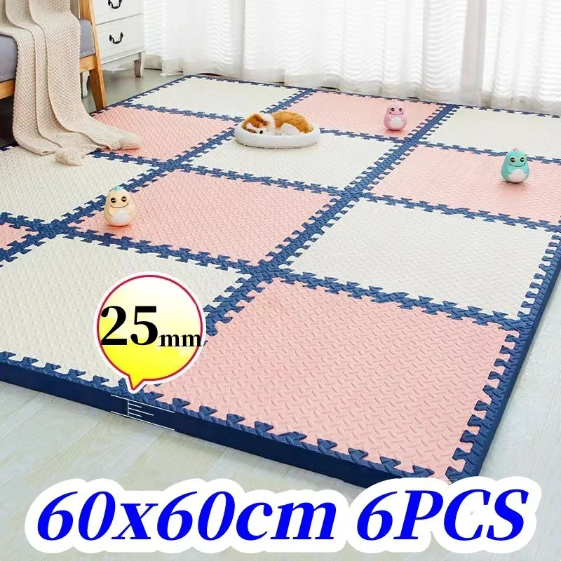 Puzzle Mat Baby Play Mat 60x60cm 6PCS Baby Game Mat Thick 2.5cm Baby Mat Playmat Tatame Floor Mats Soft Play Mats Gym Foot Mat