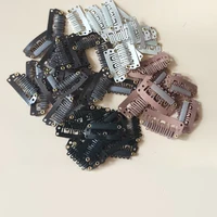 20 pièces pince dans l'extension de cheveux perruque Clips pour cheveux humains frange Snap pinces à cheveux pour Extensions peigne en métal pour fermeture 4