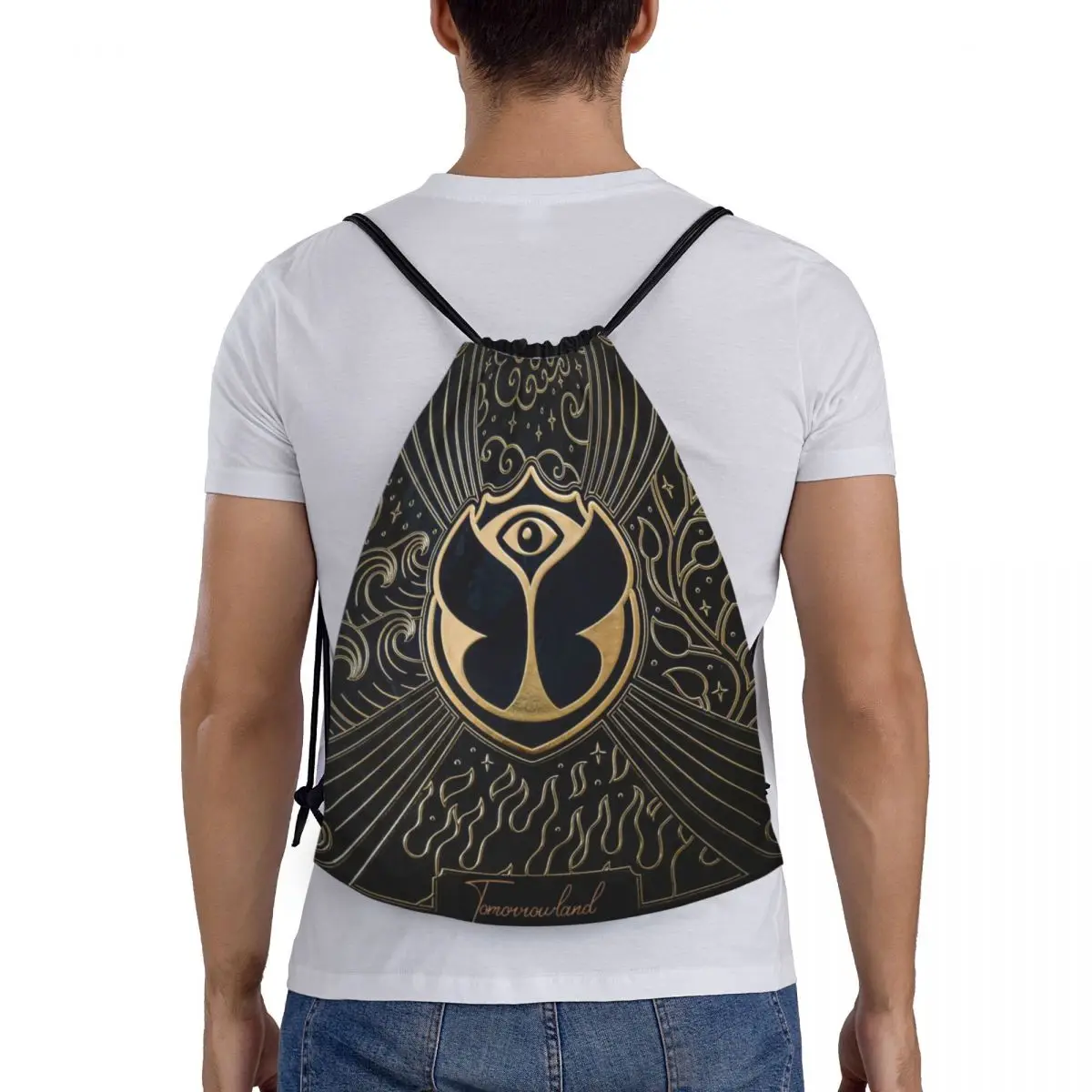 Custom Tomorrowland Drawstring Backpack Bags Lightweight Belgian Electronic Dance Music Gym Sports Sackpack Sacks for Yoga 5