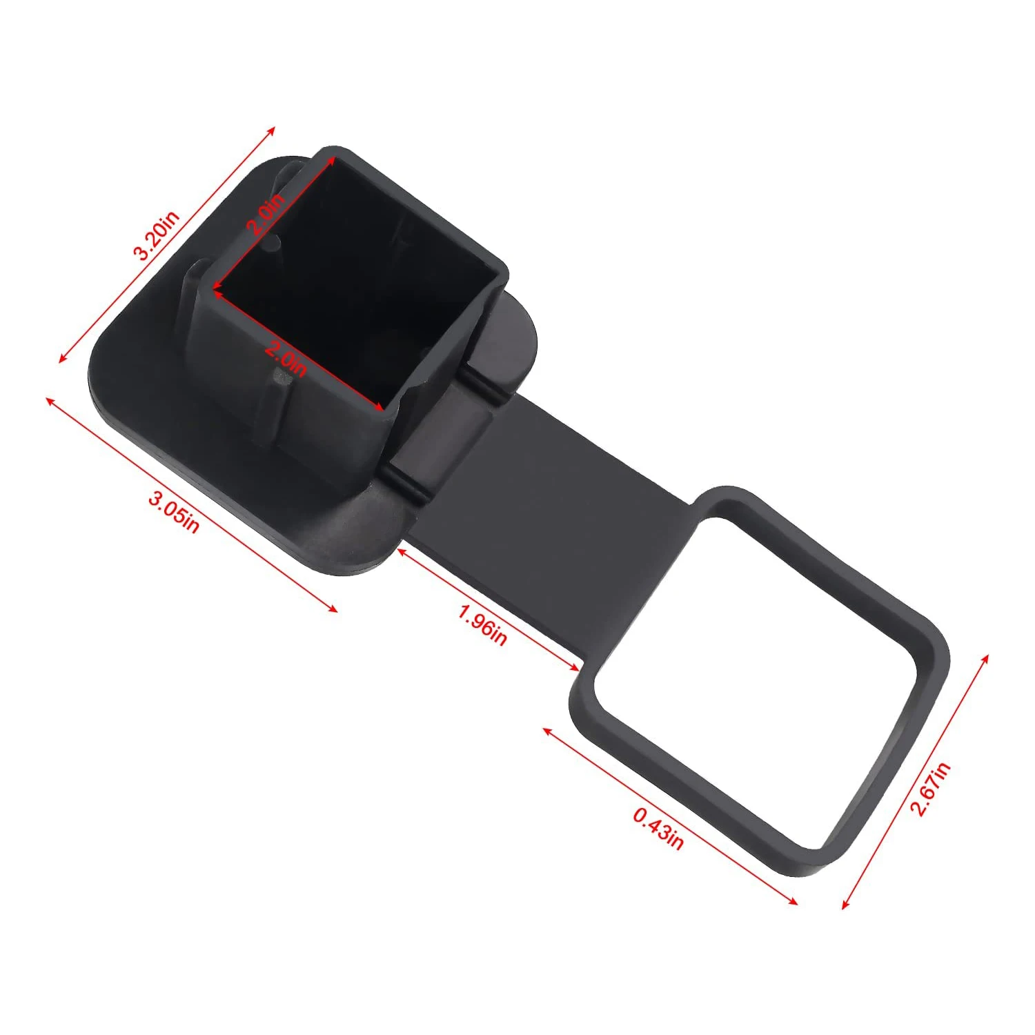 Trailer Hitch Tube Cover 2'' Rubber Hitch Tube Cover Plug Cap Insert 2 inch Receivers Class 3 4 5 for Dodge Ram Porsche Benz