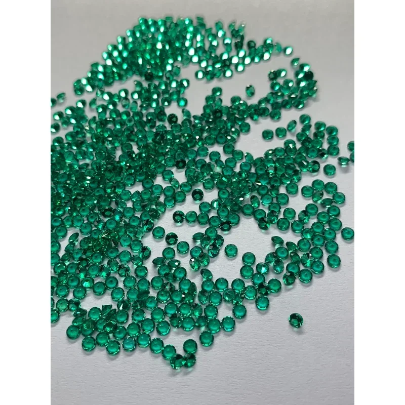 

Ruihe New 0.8-3.0MM Round Shape Melee Size Lab Grown Hydrothermal Emerald Loose Gemstone Including Minor Cracks Inclusions