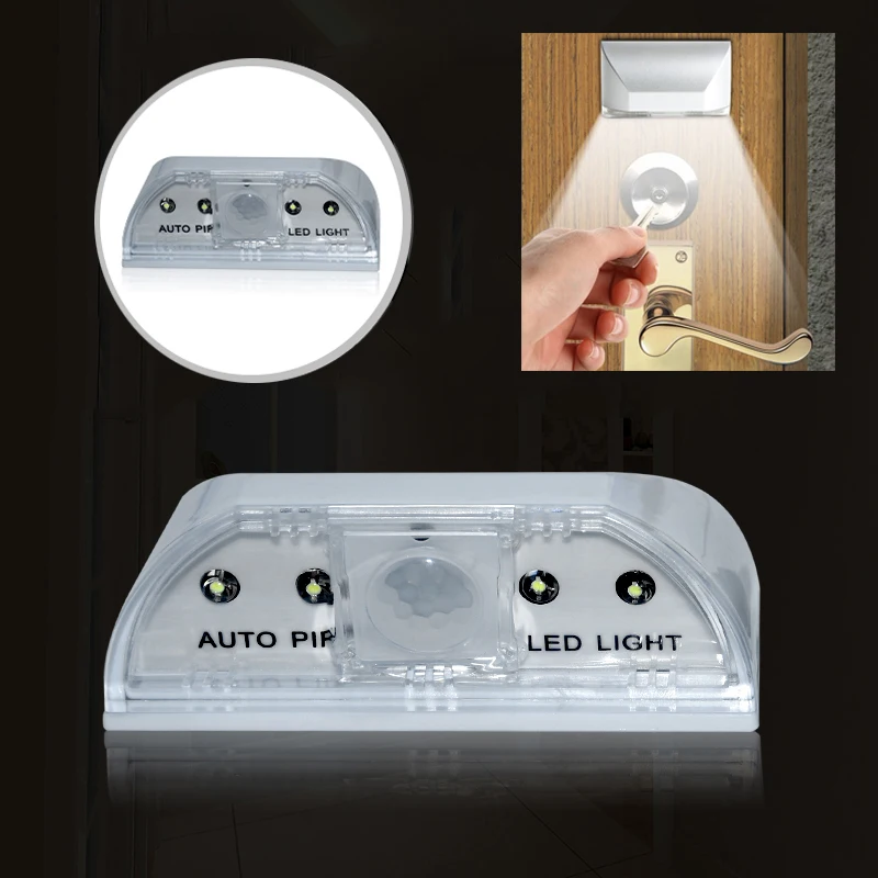 LED Door Lock Cabinet Induction Small Night Light PIR Infrared IR Wireless Door Lock Lamp Auto Motion Sensor Keyhole Light