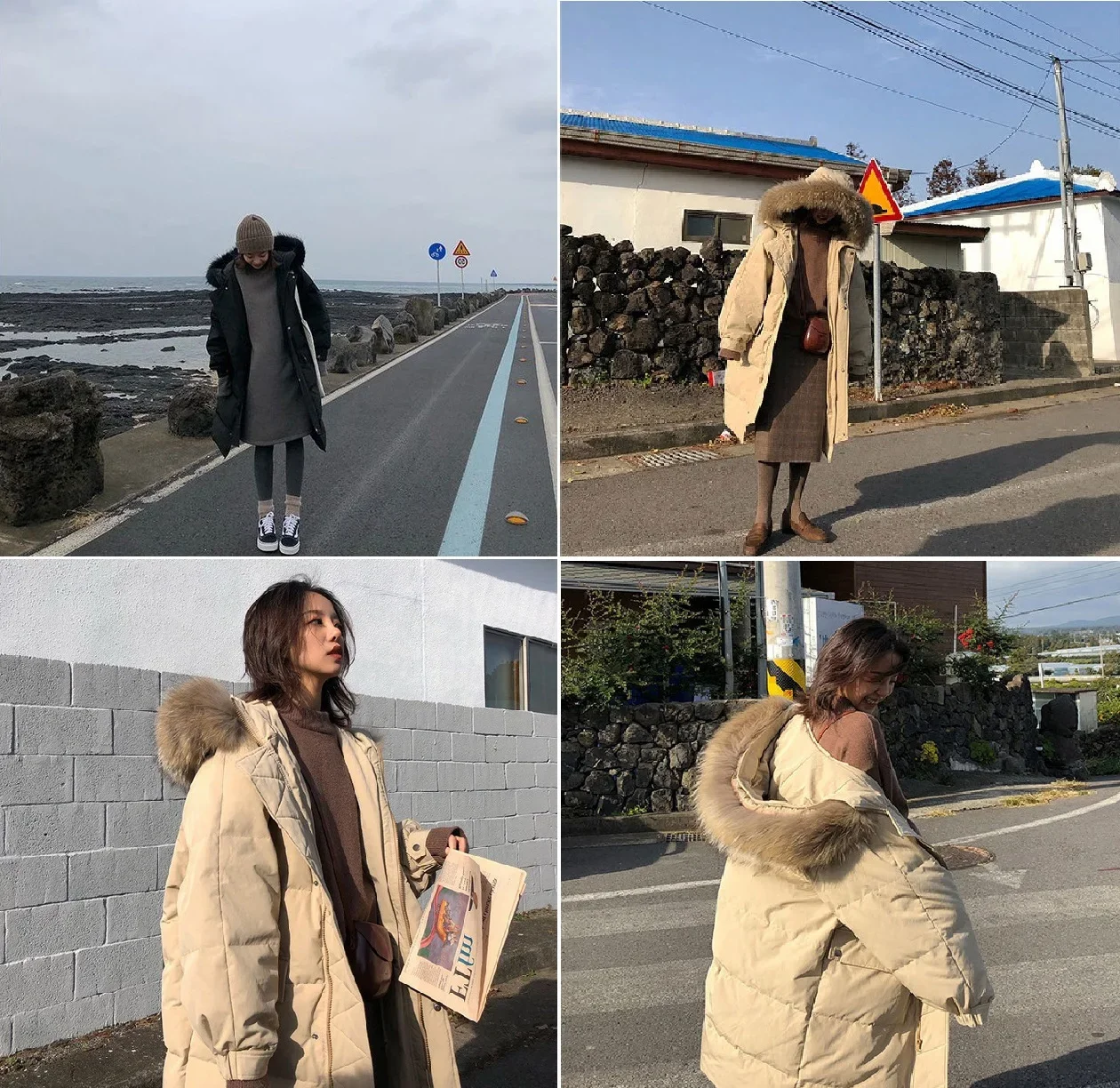 Womens Maternity Thicken Puffer Down Long Snow Coat Winter Down Puffer Coat Warm Windproof Solid Jacket with Fur Trimmed Hood