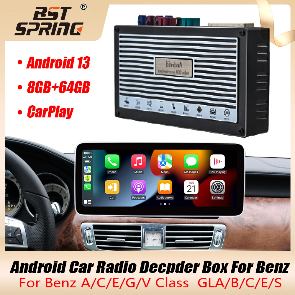 

Автомобильный радиоприемник декодер для 10,25/12,3 дюймового Benz A/C/E/V/G/GLA/GLB/GLC/GLE/GLS 2019-2023 поддержка NTG5.5/6,0 DVD-плеера навигация