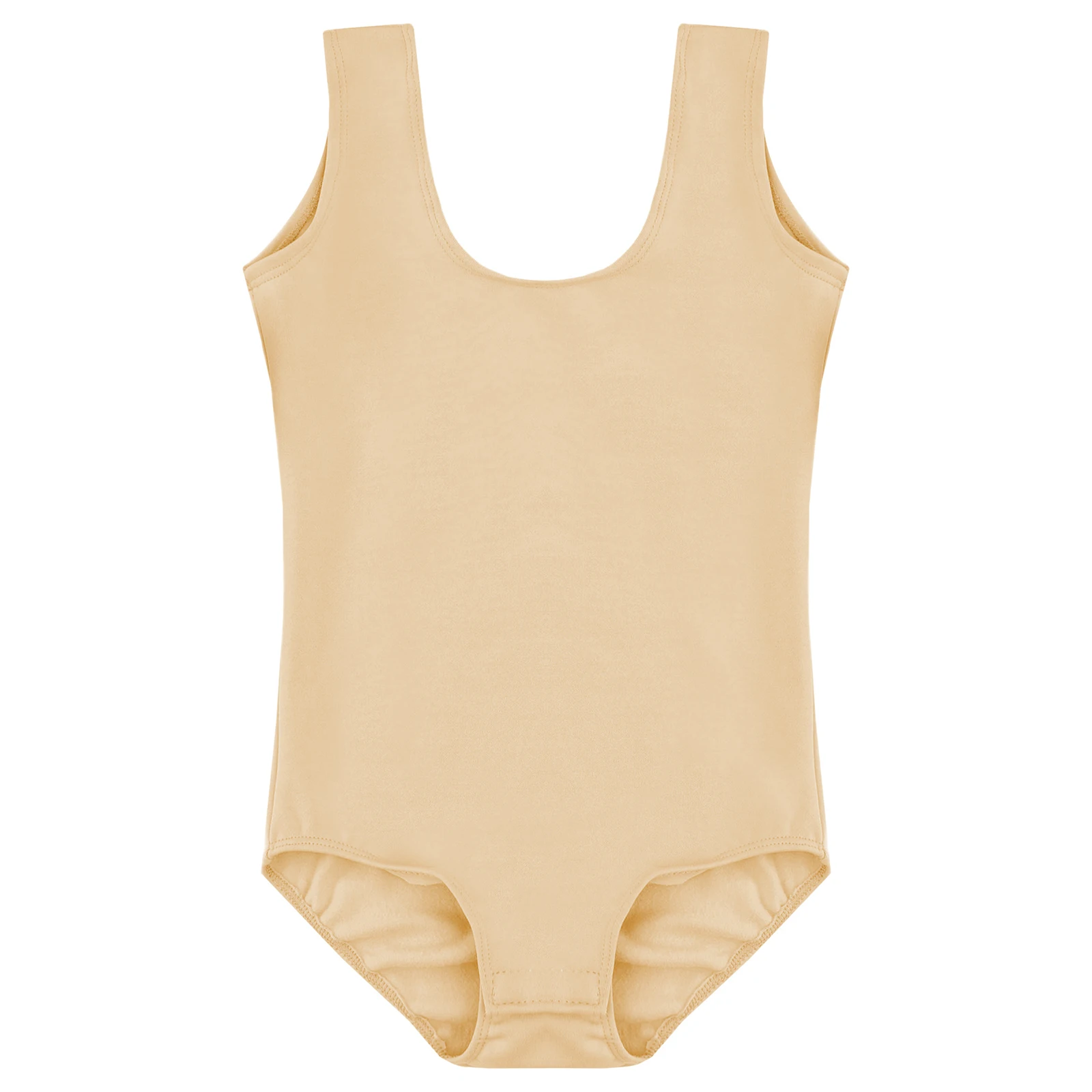 Girls Ballet Leotards Gymnastics Costume Solid Color U Neck Sleeveless Dance Bodysuit Dancing Training Sports Warm-up Yoga Wear