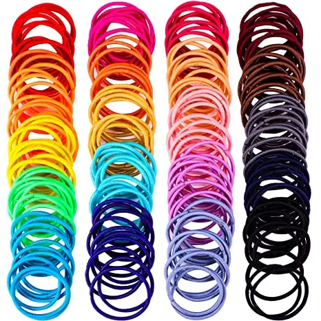30pcs/No-metal Hair Elastics Hair Ties Ponytail Holders Hair Bands (4MMX50mm ) For Children Women