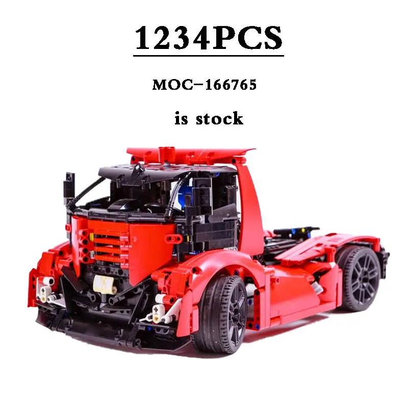 Racing Building Blocks Moc-166765 Formula 1 42125 Modello B Super Truck Assembly Building Blocks Parts 1234Pcs Kids Christmas Gift