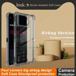 Shockproof Matte Soft Cover with IMAK Lens Protection and Air Bag Design for Asus Rog Phone 9 SE (Clear Black)