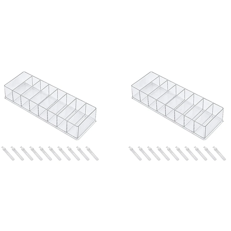 

Пластиковая коробка для управления кабелями, 2 шт., 8 отсеков с 20 кабельными стяжками, прозрачная фотокоробка для офиса