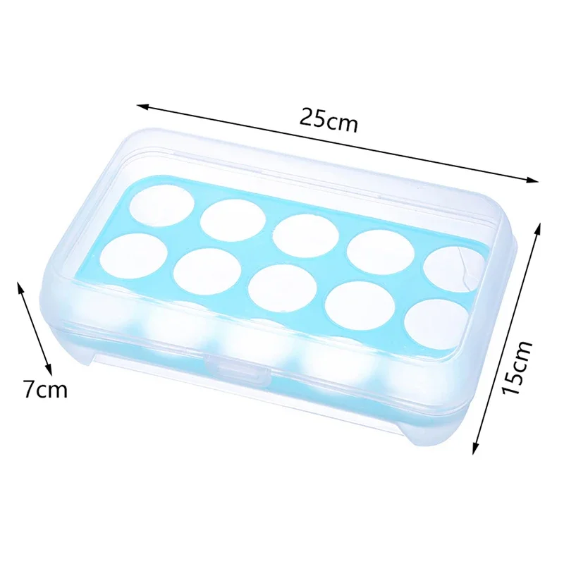 15 Grid Egg Storage Box Egg Tray With Lid Kitchen Refrigerator Egg Box Egg Drop Rack Egg Storage Boxes Fridge Egg Organizer 6