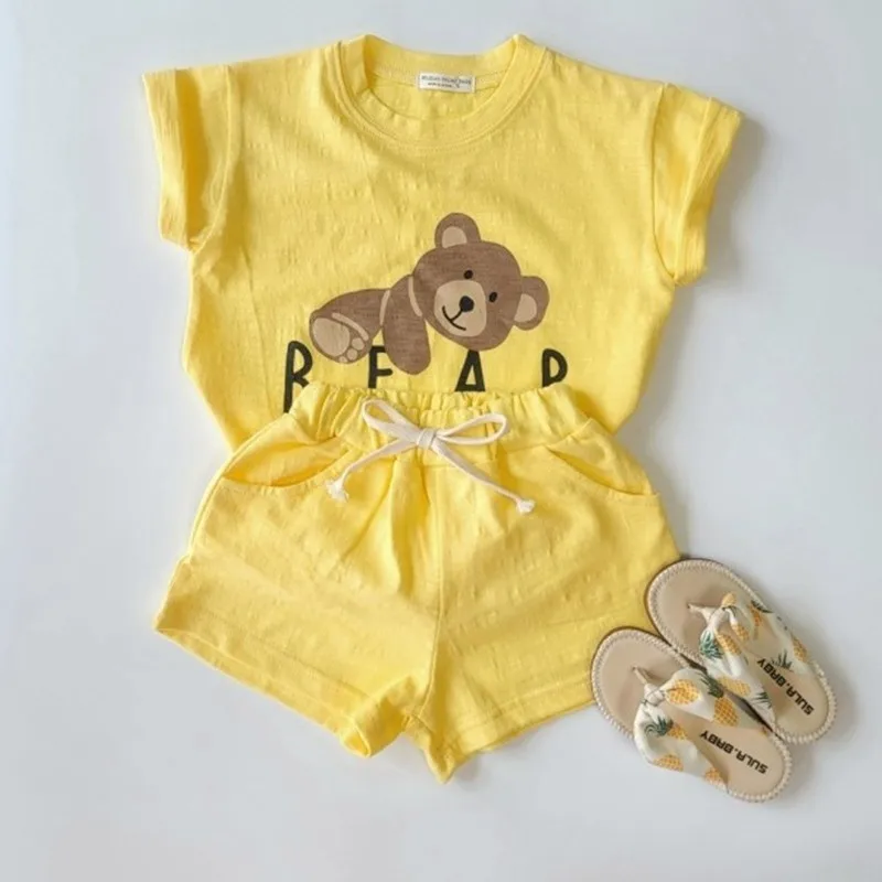 baby clothes penguin set Baby Suit Summer Boys And Girls Casual Top + Loose Shorts 2-piece Newborn Boys' Suit Baby Clothing Set classic