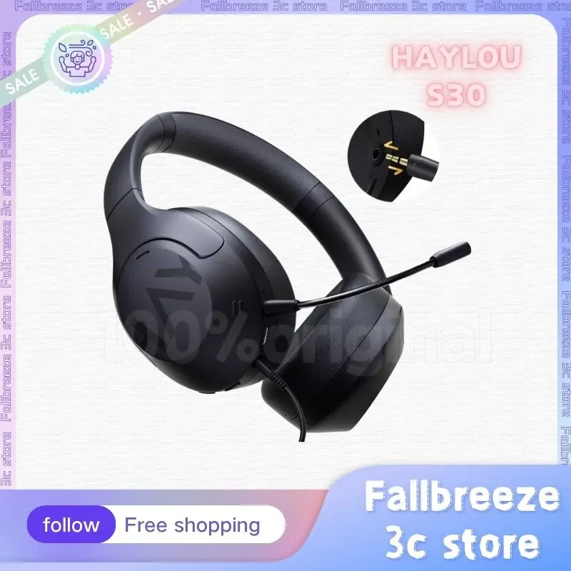 

Haylou S30 Bluetooth Wireless Headphone With Microphone ANC Active Noise Reduction Long Endurance Headsets Low Delay Earphones