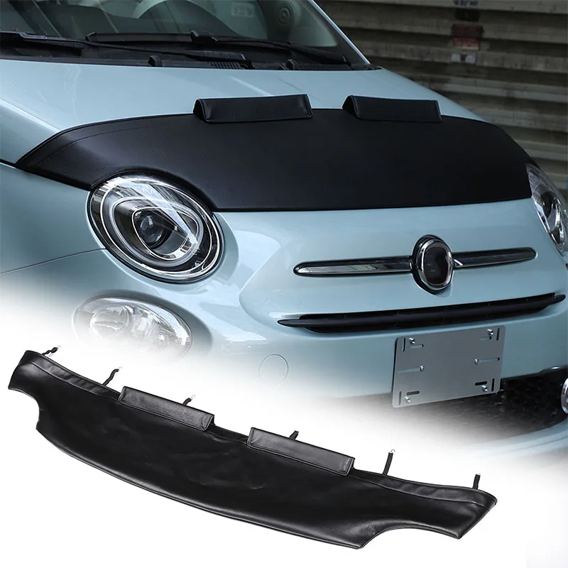 黒い革の車のフードカバー,保護キット,カーアクセサリー,サンド