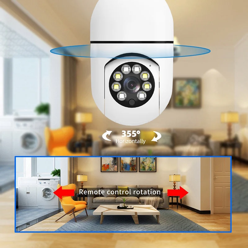 1MP HD E27 Bulb 2.4G WIFI IP Camera Home Security Protection Surveillance CCTV Night Vision Auto Tracking_voghion.com