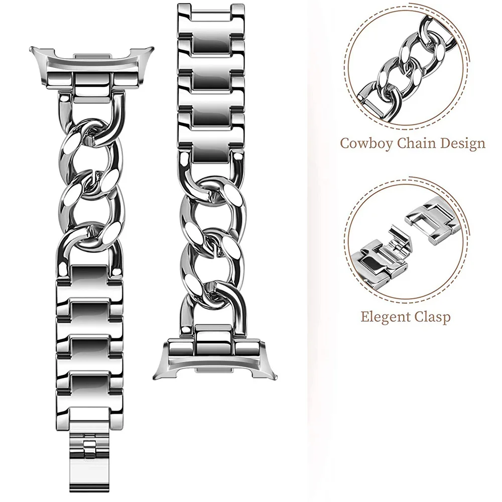Elegant Metal Bracelet Strap for Smartwatches - Women's Premium Watchband Accessory
