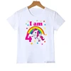1-8th Rainbow Unicorn Birthday Number Print Girls T-Shirt Cute Kids Tshirt For Kids Birthday Party Clothing Baby T Shirt Tops 5