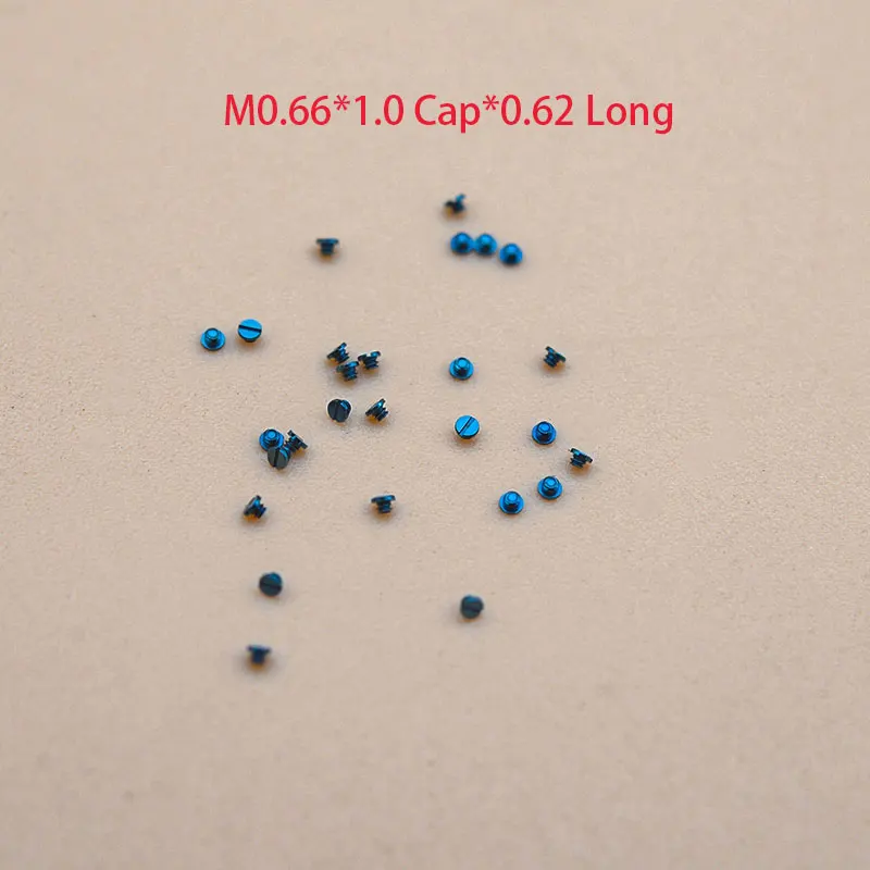 Vite Blu M0.66 * 1.0Cap * 0.62 Accessori Per Il Movimento Dell'Orologio Meccanico Lungo Orologi Parti Di Riparazione Orologi Sostituzioni Aftermarket