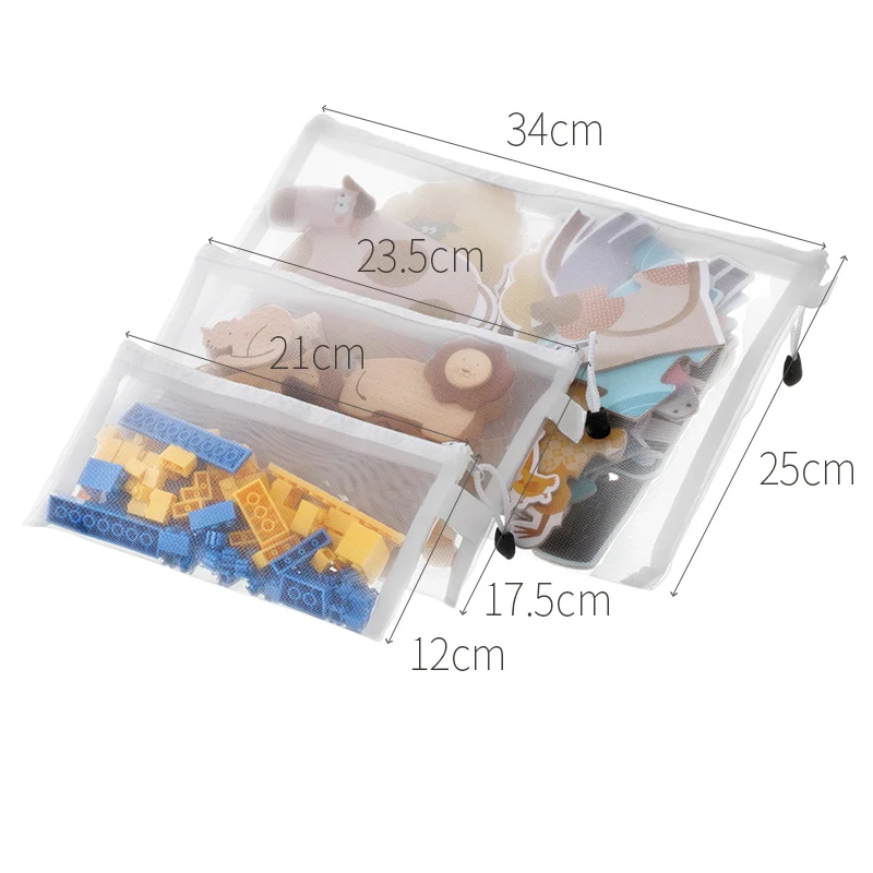 Transparent zippered toy storage bag 6
