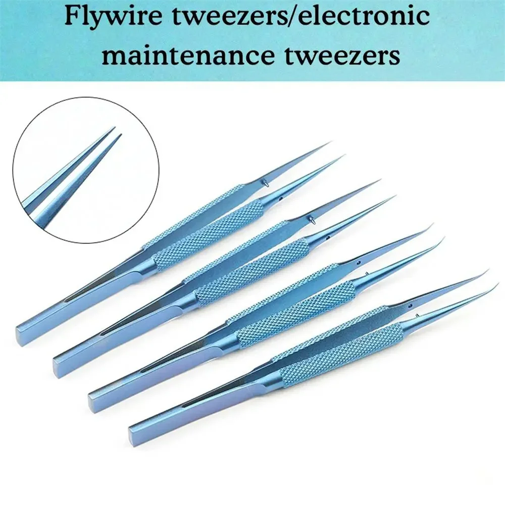 Professional Titanium Alloy Tweezers Precision Tweezers Repair For Phones Tablet Laptop Fly Line Motherboard Antimagnetic Forcep