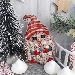 Adorable Hedgehogs with Coffee DIY Cross Stitch Kit - 32ct cotton aida (Burgundy)