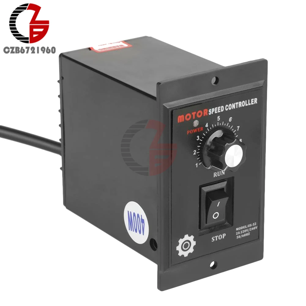 AC Motor Speed Controller AC 220V 400W Motor Speed Pinpoint Regulator Controller Forward Backward for Packaging Printing Food