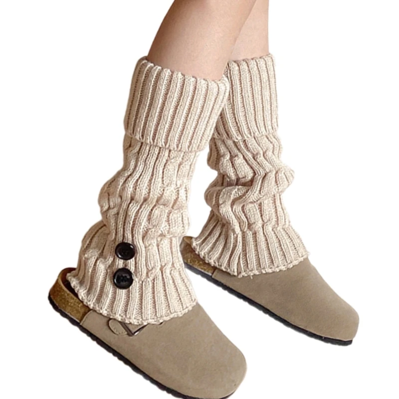 Knitted Leg Cover Socks Stockings for Girls 3-13 Year Autumn Winter Retro Loose