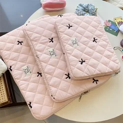 Elegant Bow Embroidered Laptop and Tablet Sleeve for 13-14inch (Pink)