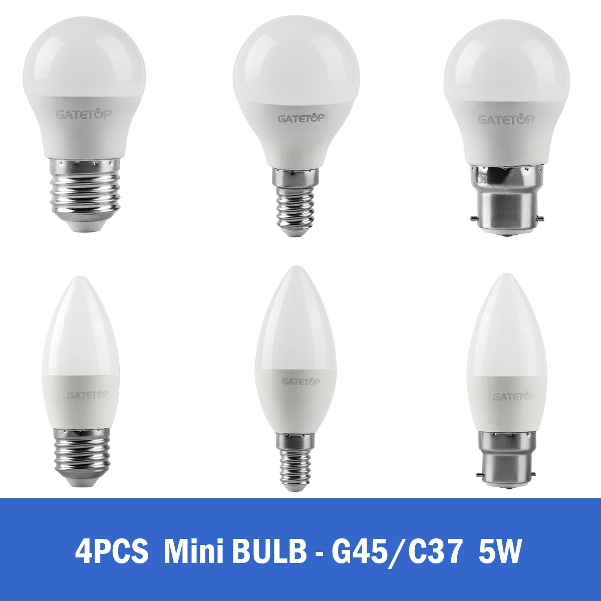 

4PCS Energy saving mini bulbs G45 C37 E14 E27 5W AC230V AC110V AC12V 3000K/4000K/6000K Led Golf Bulb Lamp For Home Decoration