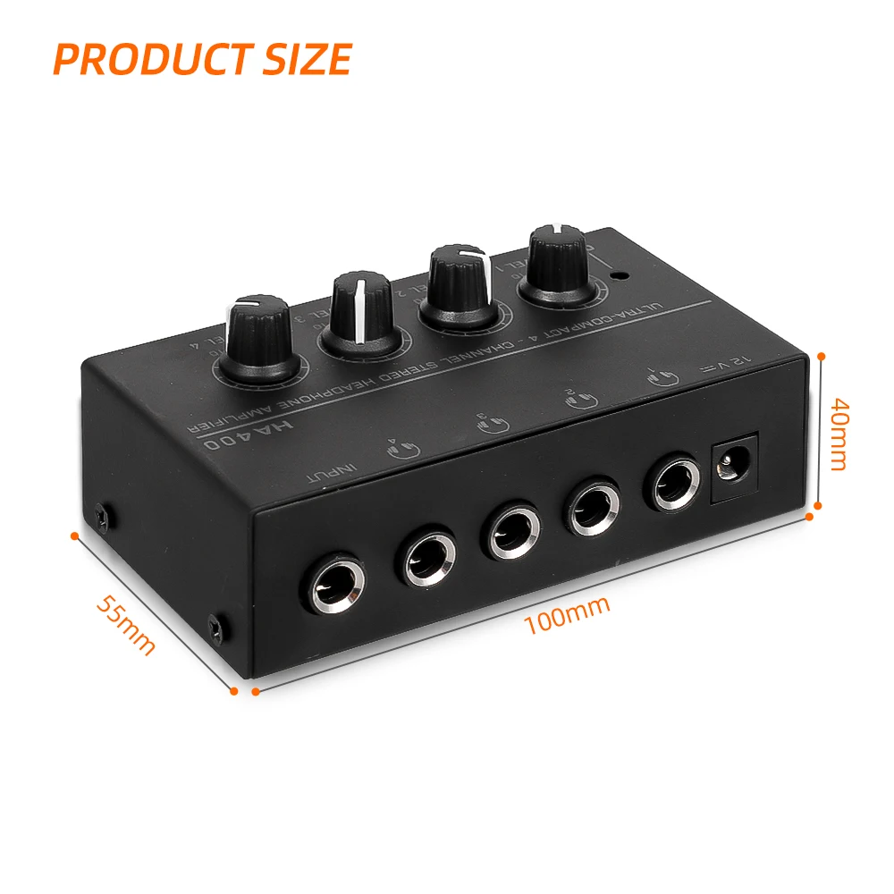 Amplificador de Auscultadores Estéreo Mini Amplificador de Áudio Ultra-compacto Adaptador de Alimentação Plug ue Canais Ha400 Conversor 65 mm a 35 mm - Image 2