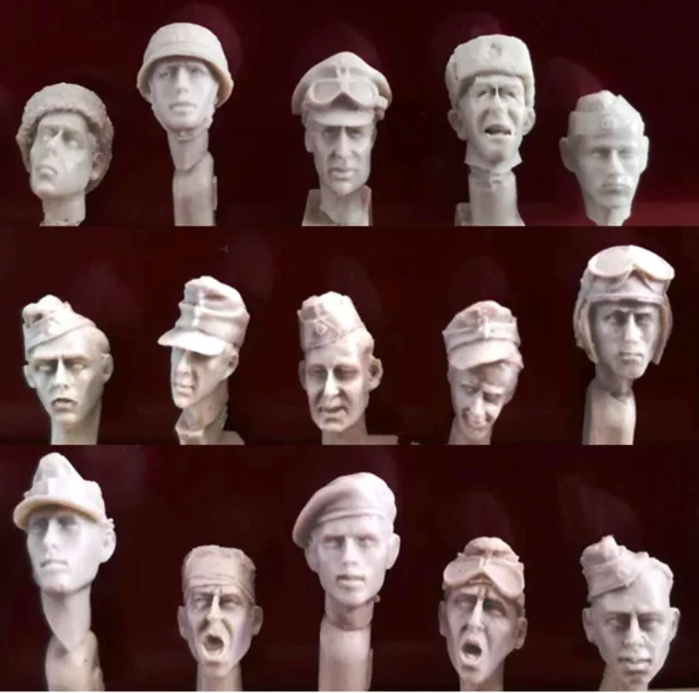 1/35 Resin Figure Model GK Soldier Head 15PCS  Unpainted Unassambled 1