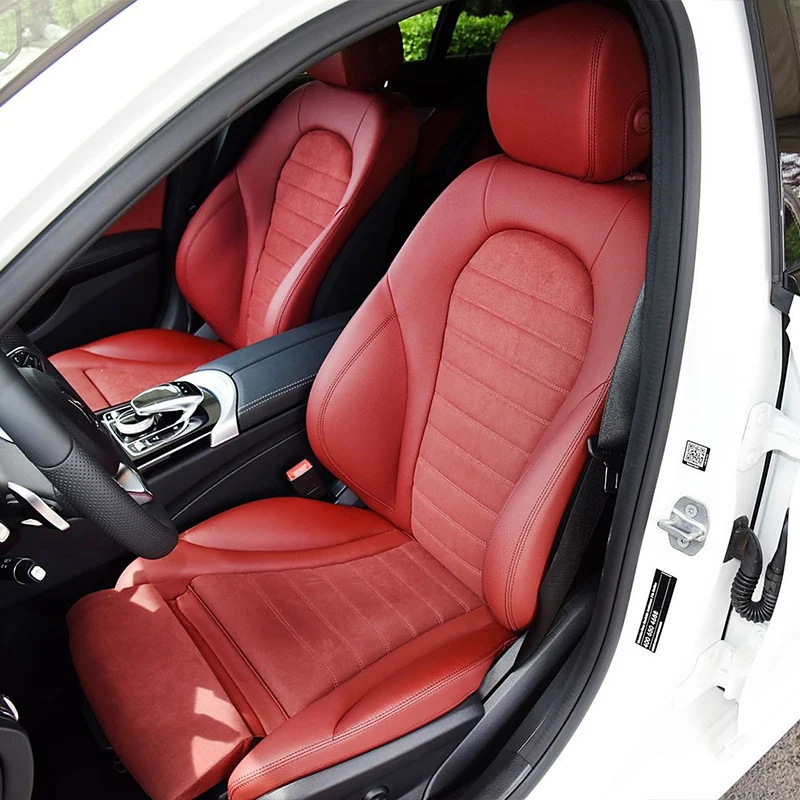 Coprisedili Auto Adatto A per Mercedes Benz Classe E Nero Rosso M02