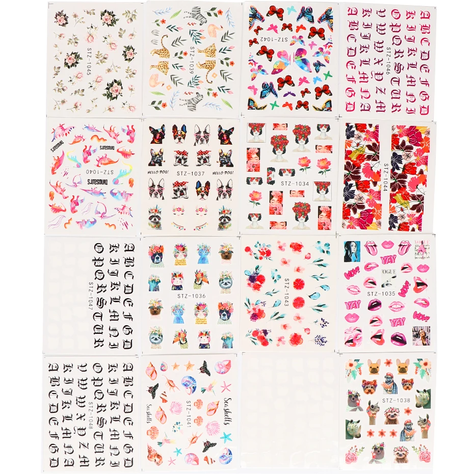 Nail Sticker Decals Sets Water Transfer 100 Designs Beauty Full DIY Tips Nail Charm 100pcs/lot nail stickers nail decals nail art decoration