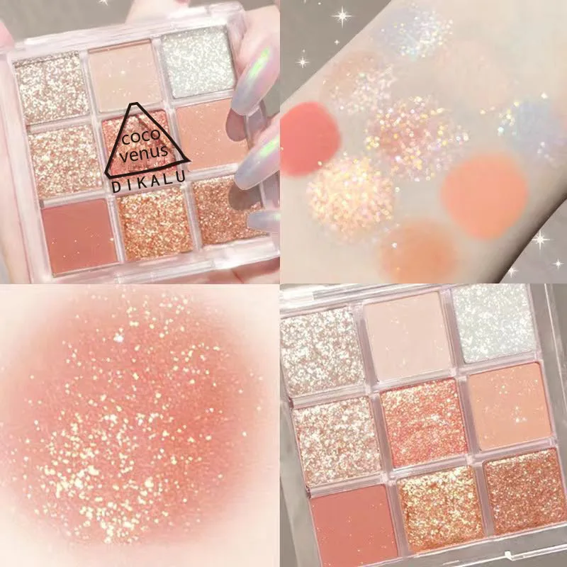 Pearlescent Matte Eyeshadow Pallete 9 Colors Waterproof Glitter Natural Nude Matte Eye Shadow Long Lasting Eyes Makeup Palette eye shadow,eye shadow plate