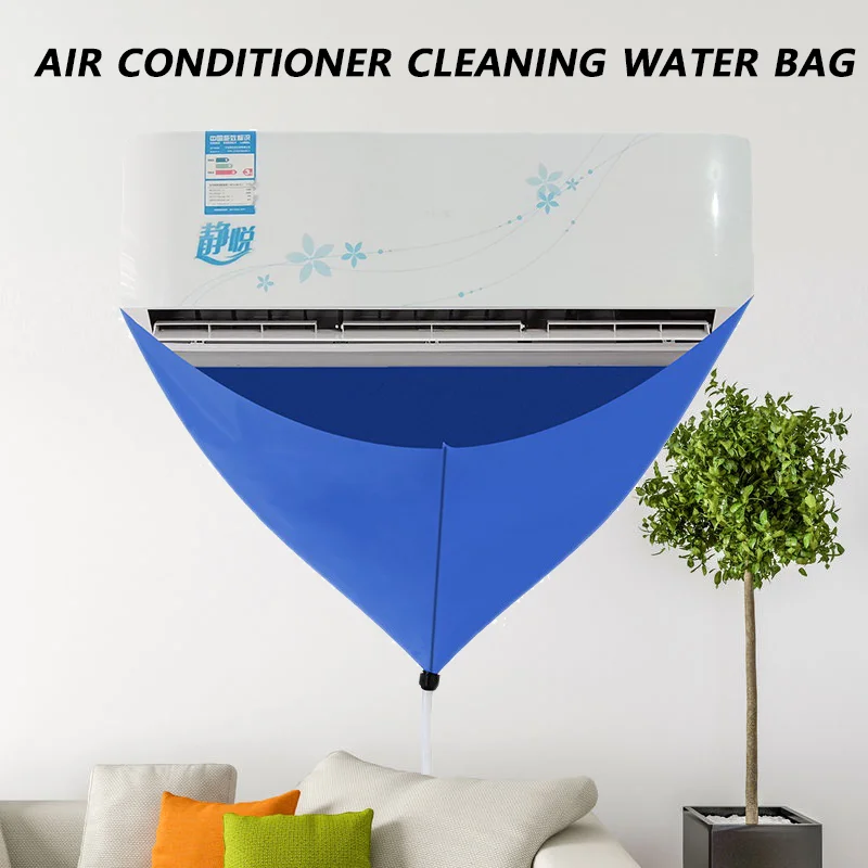 Air Conditioner Cleaning Kit 100cm Thickened Cleaner Air Coditioning Cleaning Cover Bag PVC with Water Pipe for 1-1.5P Split Hanging Air Conditioner