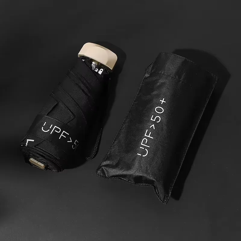 Small Pocket Rainproof Sun Umbrella Travel Umbrella Anti-UV Vinyl Folding Parasol Mini Capsule Pocket Sunshade