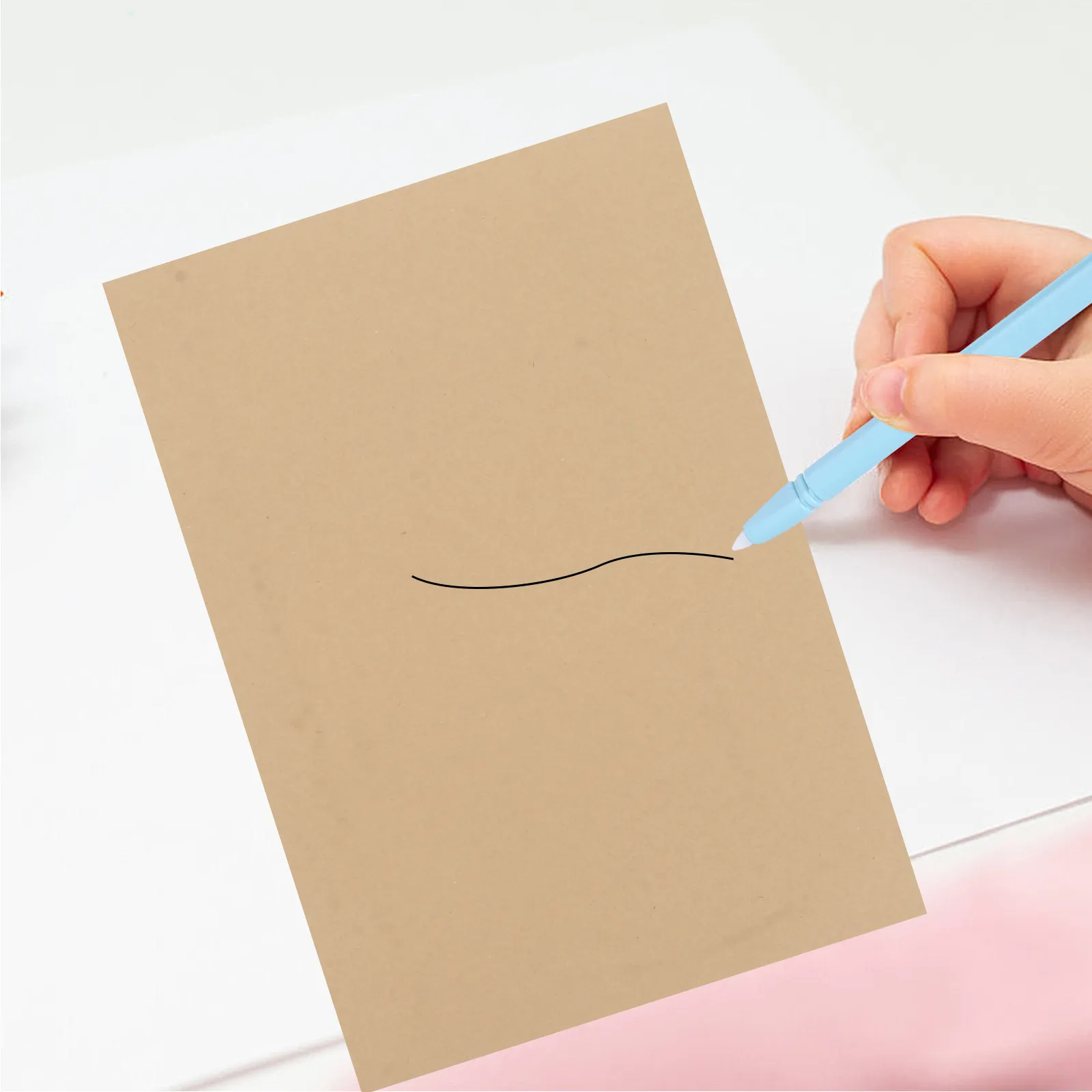 100 매 A4 크래프트 문구 용지 고인장 강도 빈티지 쓰기 포장지 DIY 카드 공예 봉투