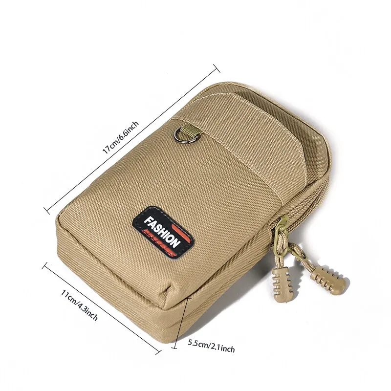 Tactical Waist Bag Double Layer Outdoor Military Men Phone Pouch Camping Hunting