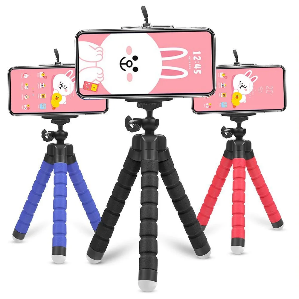 Supporto a forma di polpo spugnoso per streaming live, supporto per cellulare a deformazione libera, treppiede portatile per fotocamera_voghion.com