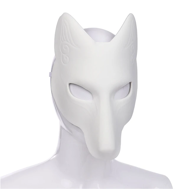 DIY Unpainted Mask White Blank Face Mask Halloween Masquerade Fox Mask  Cosplay Blank Mask for Dancing Party Halloween Masquerade - AliExpress