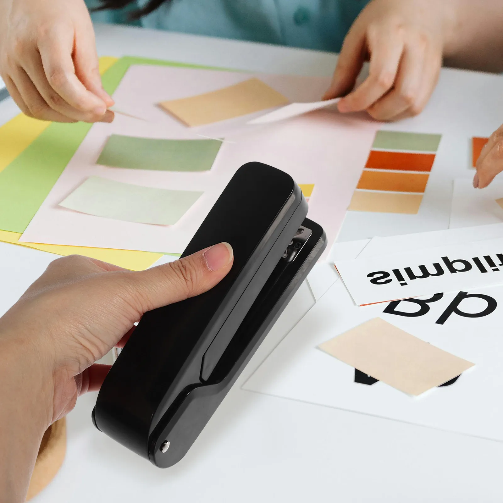 회전식 스테이플러, 고강도 플라스틱 금속 구조, 휴대용, 소형, 경량, 데스크탑 사무용 핸드 스테이플러 (종이 제본용)