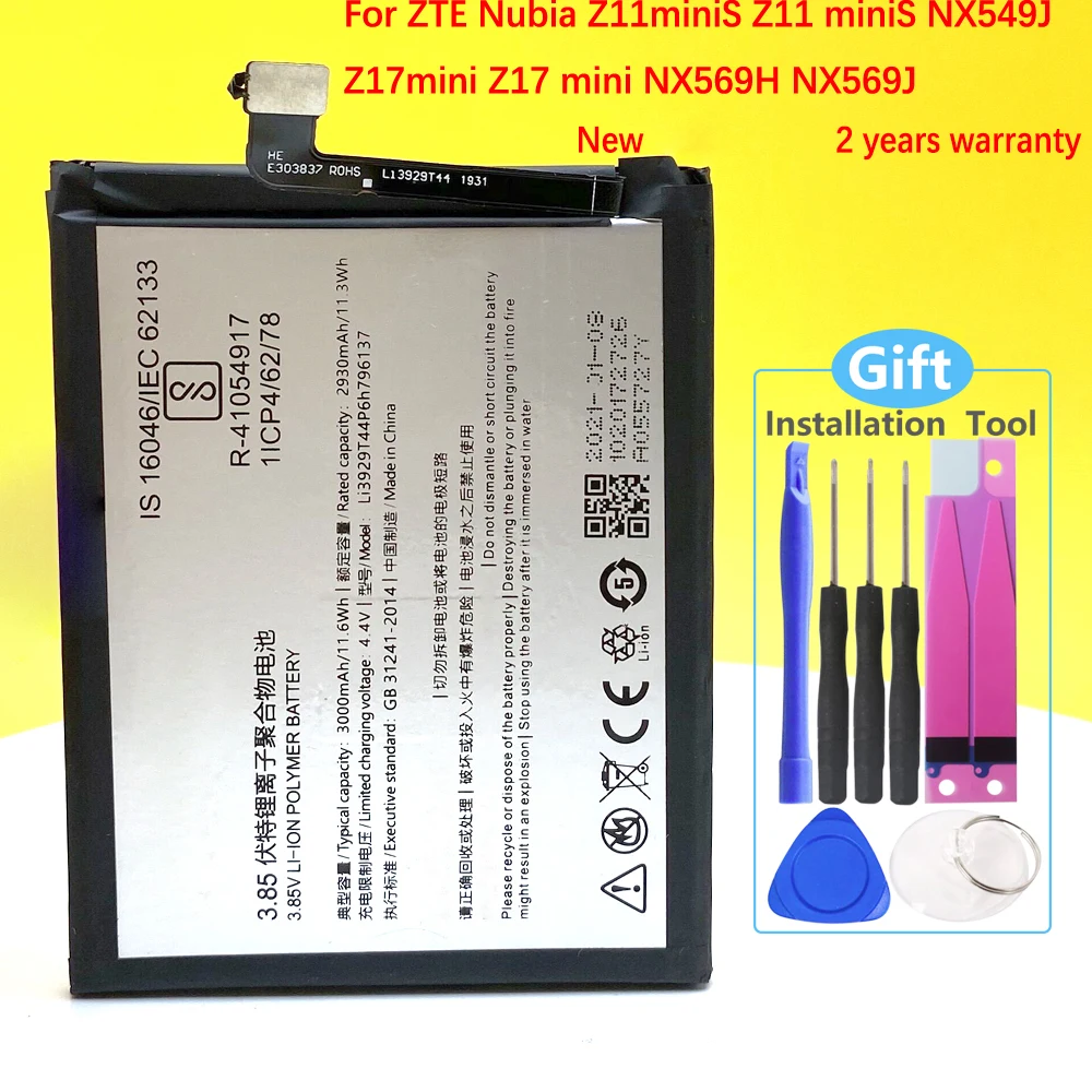

LI3929T44P6H796137 Battery For ZTE Nubia Z11 Mini S Nubia Z17 Mini MiniS NX549 NX549J NX569 NX569J NX569H Mobile Phone
