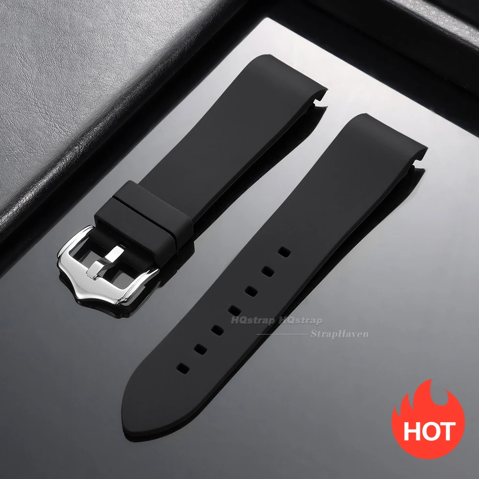 Deluxe Waterproof Sport Silicone Watch Strap - Curved End Wristband Accessory