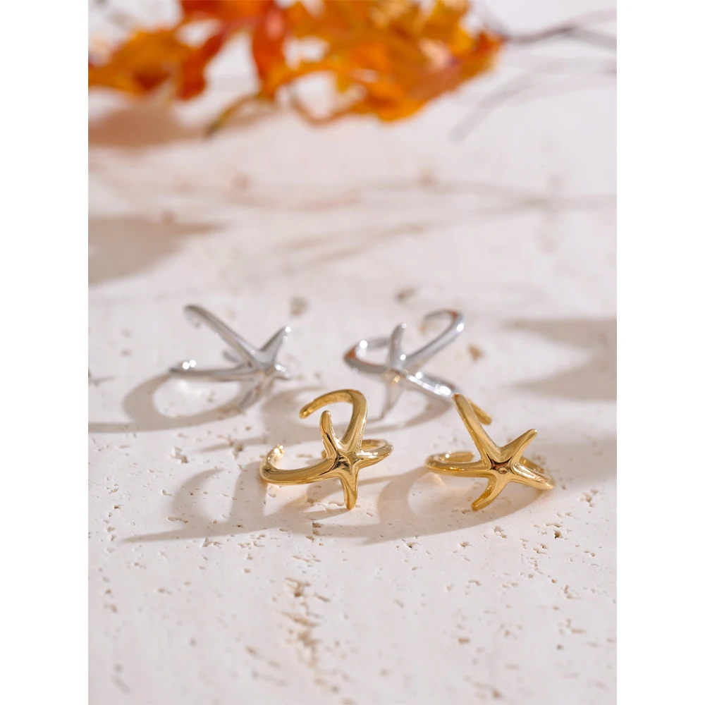 Yhpup Starfish Ear Bone Clip Earrings