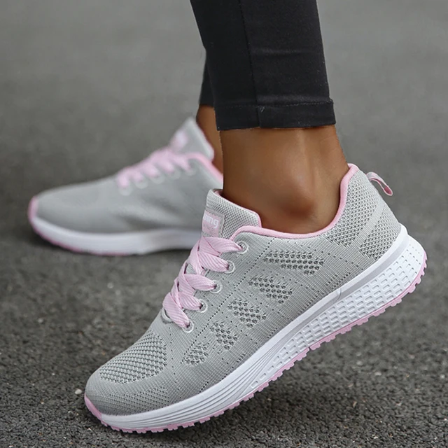 Women's Sneakers 2023 New Fashion Breathable Trainers Comfortable Sneakers Women Mesh Fabric Lace Up Female Footwear Women Shoes 5