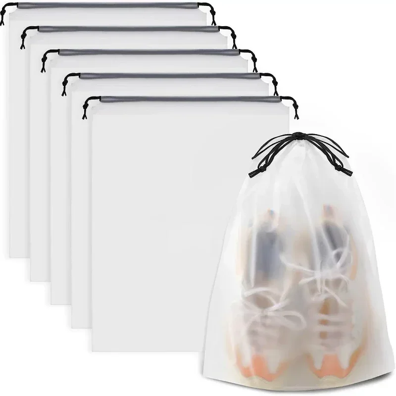 Sacs de rangement chaussures transparents étanches 5/10 pièces - Organisation valise voyage écologique cordon