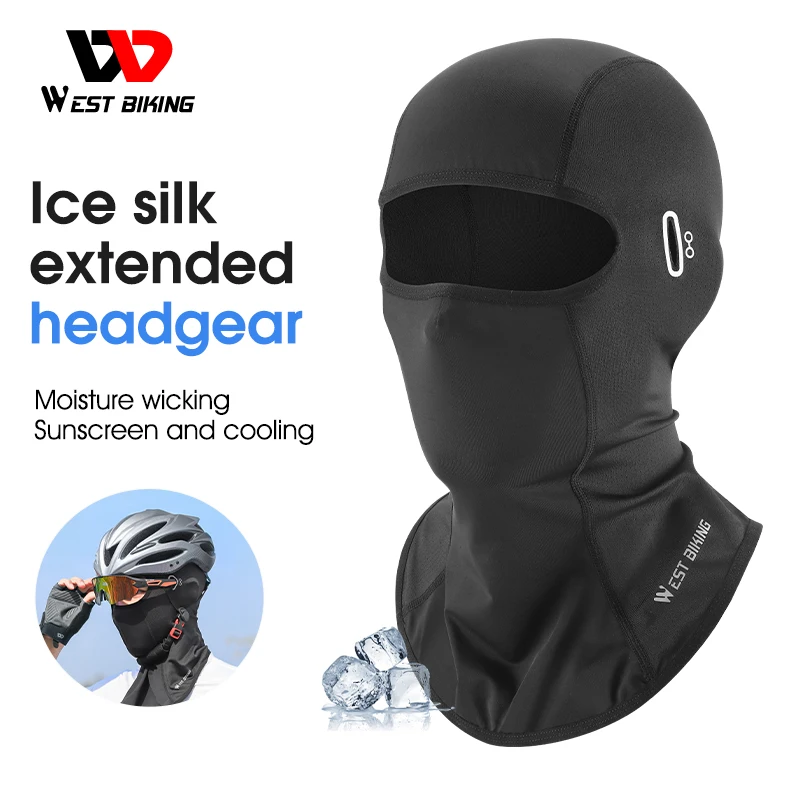 

WEST BIKING Cycling Cap Cool Full Face Balaclava UV Protection for Men Quick-Dry Road Bike Summer Sports Mask Cycling Equipment
