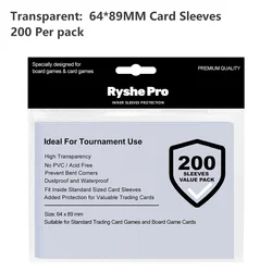 Premium Trading Card Protection Set - 25 Rigid Card Protectors & 200 Sleeves (64x89 transparent)