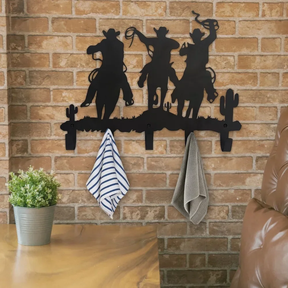 Metal Cowboy Wall Mounted Hook 1pc Decorative Rack with Hooks Easy to Install for Hanging Storage Solutions 4