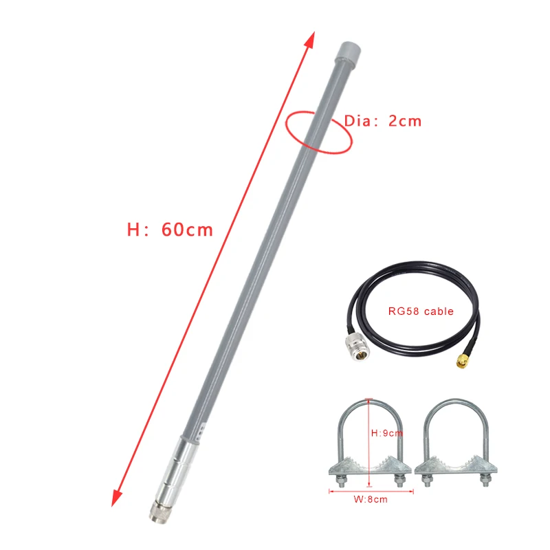 60cm 2.4G 5.8G 기지국 FRP 헬륨 핫스팟 마이너(전방향 안테나 포함) 실외 IP67 방수 WiFi 유리섬유 안테나